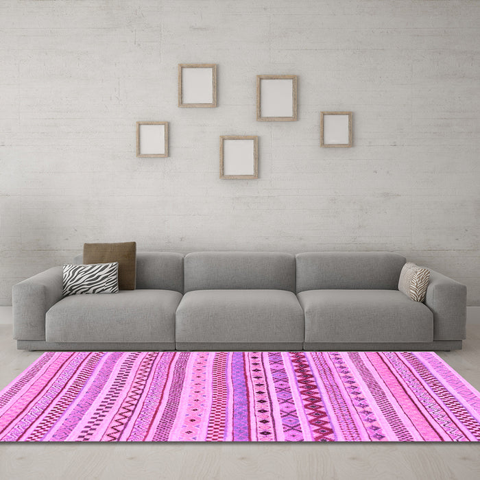 Machine Washable Abstract Purple Modern Area Rugs in a Living Room, wshabs2227pur