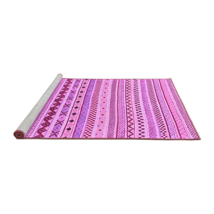 Sideview of Machine Washable Abstract Purple Modern Area Rugs, wshabs2227pur