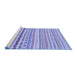 Sideview of Machine Washable Abstract Blue Modern Rug, wshabs2227blu