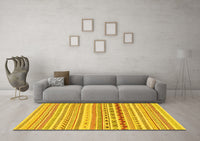 Machine Washable Abstract Yellow Modern Rug, wshabs2227yw