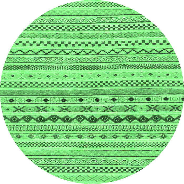 Round Abstract Emerald Green Modern Rug, abs2227emgrn