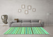 Machine Washable Abstract Turquoise Modern Area Rugs in a Living Room,, wshabs2227turq