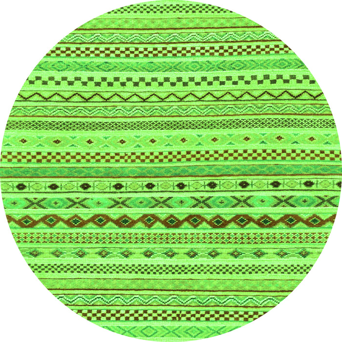 Round Abstract Green Modern Rug, abs2227grn
