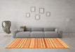 Machine Washable Abstract Orange Modern Area Rugs in a Living Room, wshabs2227org