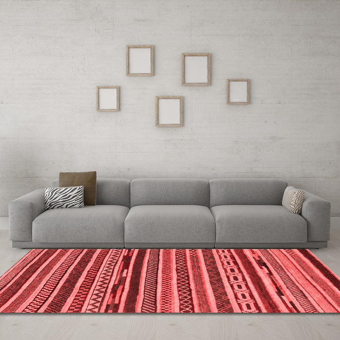 Country Red Washable Rugs