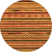 Round Southwestern Orange Country Rug, abs2228org