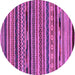 Round Machine Washable Southwestern Purple Country Area Rugs, wshabs2228pur