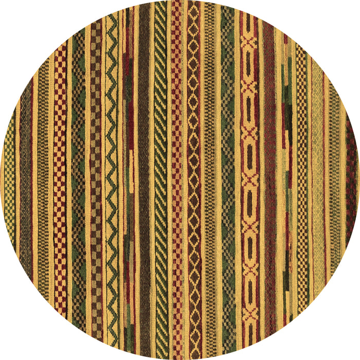 Round Machine Washable Southwestern Brown Country Rug, wshabs2228brn