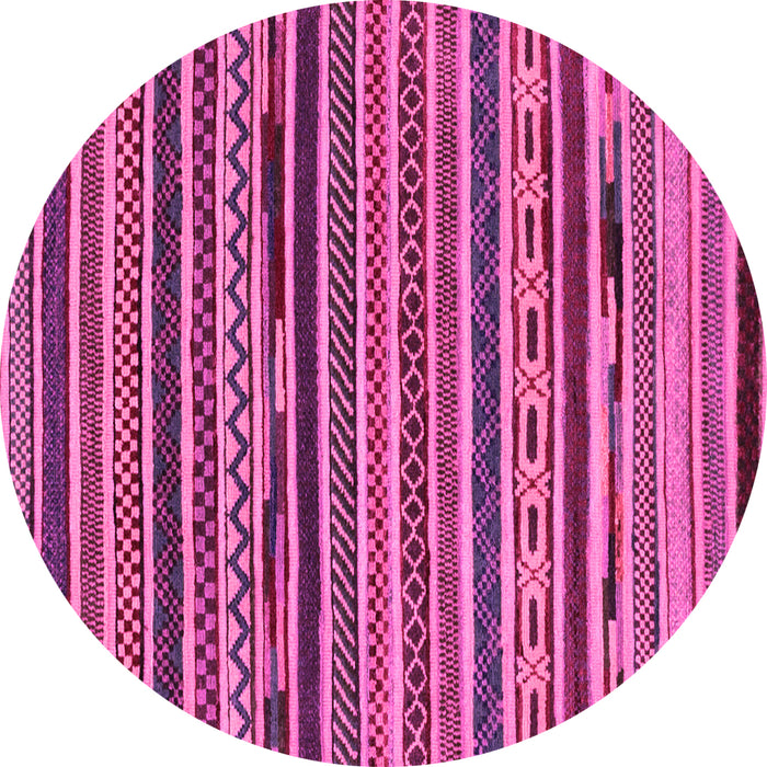 Round Machine Washable Southwestern Pink Country Rug, wshabs2228pnk