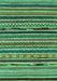 Machine Washable Southwestern Turquoise Country Area Rugs, wshabs2228turq