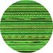 Round Southwestern Green Country Rug, abs2228grn