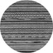 Round Machine Washable Southwestern Gray Country Rug, wshabs2228gry