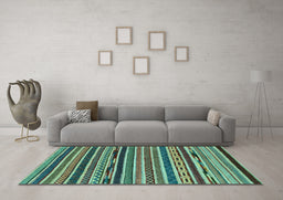 Machine Washable Southwestern Light Blue Country Rug in a Living Room, wshabs2228lblu