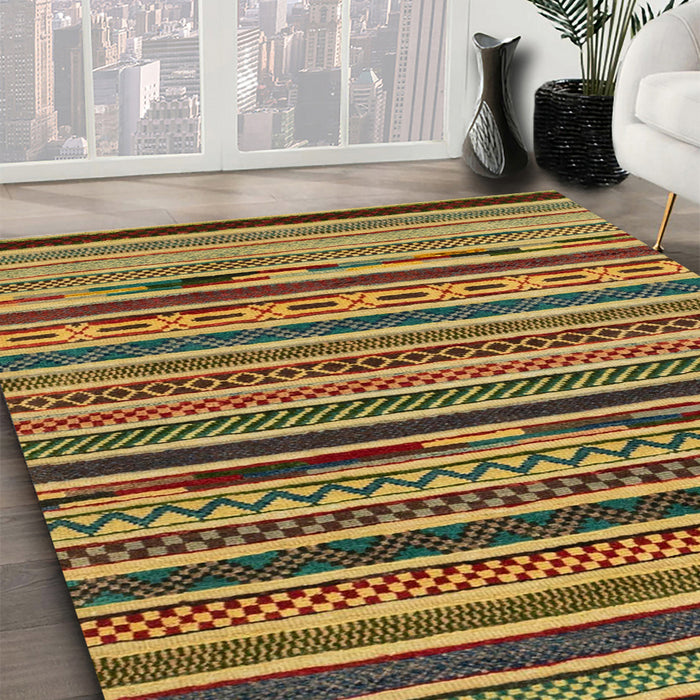 Machine Washable Abstract Gold Rug in a Family Room, wshabs2228