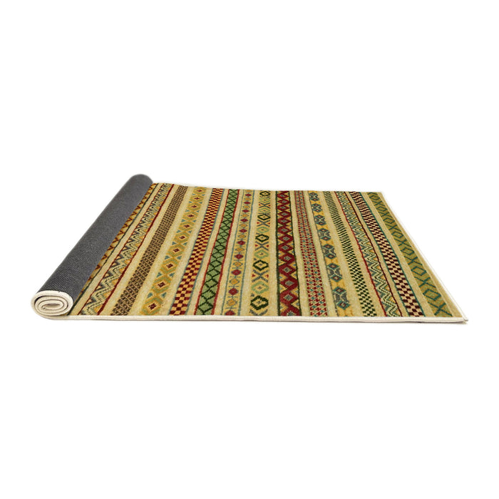 Sideview of Abstract Saffron Yellow Modern Rug, abs2229