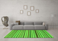 Machine Washable Abstract Green Modern Rug, wshabs2229grn