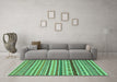 Machine Washable Abstract Turquoise Modern Area Rugs in a Living Room,, wshabs2229turq