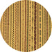 Round Machine Washable Abstract Brown Modern Rug, wshabs2229brn