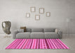 Machine Washable Abstract Pink Modern Rug in a Living Room, wshabs2229pnk