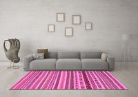 Machine Washable Abstract Pink Modern Rug, wshabs2229pnk