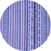 Round Abstract Blue Modern Rug, abs2229blu