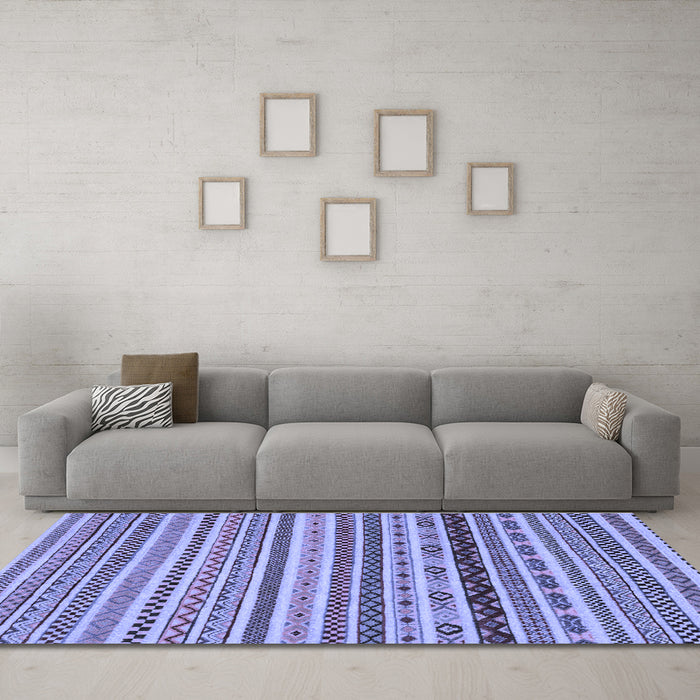 Machine Washable Abstract Blue Modern Rug in a Living Room, wshabs2229blu