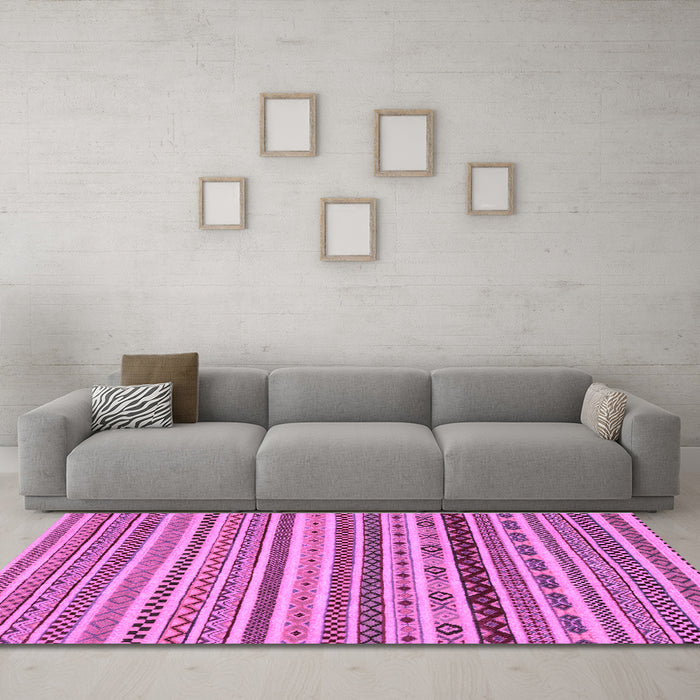 Machine Washable Abstract Purple Modern Area Rugs in a Living Room, wshabs2229pur