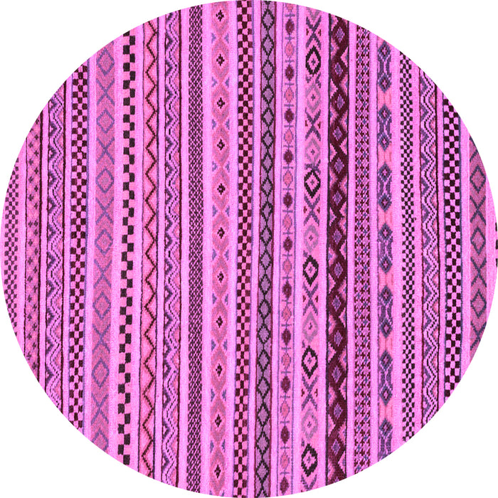 Round Machine Washable Abstract Purple Modern Area Rugs, wshabs2229pur