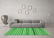 Machine Washable Abstract Emerald Green Modern Area Rugs in a Living Room,, wshabs2229emgrn