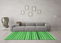 Machine Washable Abstract Emerald Green Modern Rug, wshabs2229emgrn