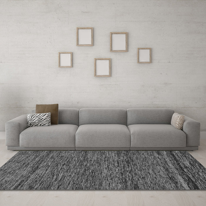 Machine Washable Abstract Gray Modern Rug in a Living Room,, wshabs222gry