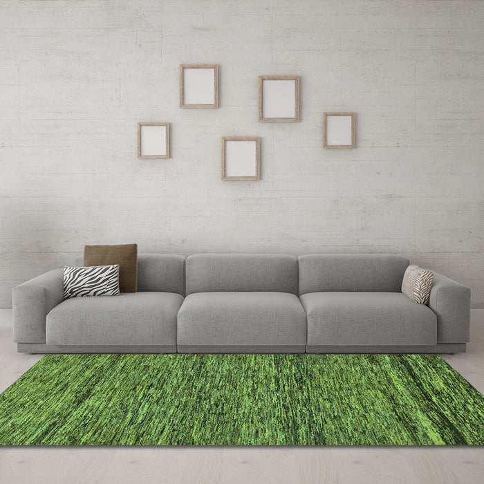 Machine Washable Abstract Turquoise Modern Area Rugs in a Living Room,, wshabs222turq