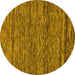 Round Abstract Yellow Modern Rug, abs222yw