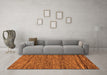 Machine Washable Abstract Orange Modern Area Rugs in a Living Room, wshabs222org