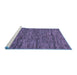 Sideview of Machine Washable Abstract Blue Modern Rug, wshabs222blu