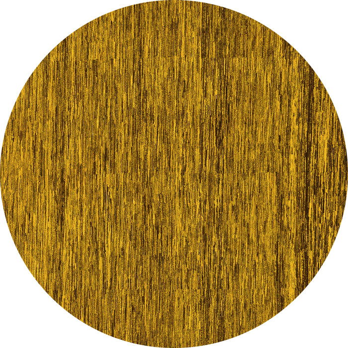 Round Machine Washable Abstract Yellow Modern Rug, wshabs222yw