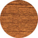 Round Machine Washable Abstract Orange Modern Area Rugs, wshabs222org