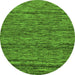 Round Abstract Green Modern Rug, abs222grn