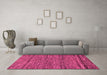 Machine Washable Abstract Pink Modern Rug in a Living Room, wshabs222pnk