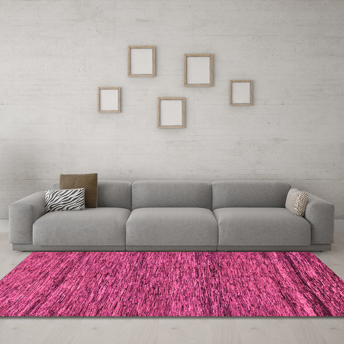 Machine Washable Abstract Pink Modern Rug in a Living Room, wshabs222pnk