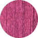 Round Machine Washable Abstract Pink Modern Rug, wshabs222pnk