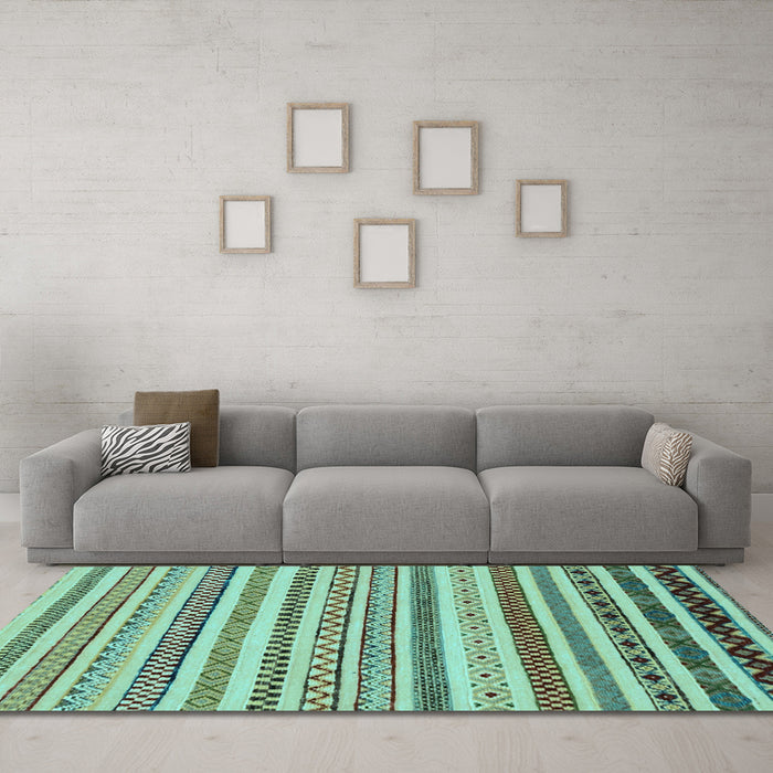 Machine Washable Abstract Light Blue Modern Rug in a Living Room, wshabs2230lblu