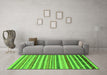 Machine Washable Abstract Green Modern Area Rugs in a Living Room,, wshabs2230grn