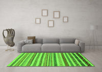 Machine Washable Abstract Green Modern Rug, wshabs2230grn