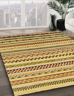 Abstract Light Brown Modern Rug in Family Room, abs2230