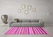 Machine Washable Abstract Pink Modern Rug in a Living Room, wshabs2230pnk