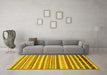 Machine Washable Abstract Yellow Modern Rug in a Living Room, wshabs2230yw