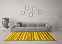 Machine Washable Abstract Yellow Modern Rug, wshabs2230yw