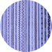 Round Abstract Blue Modern Rug, abs2230blu