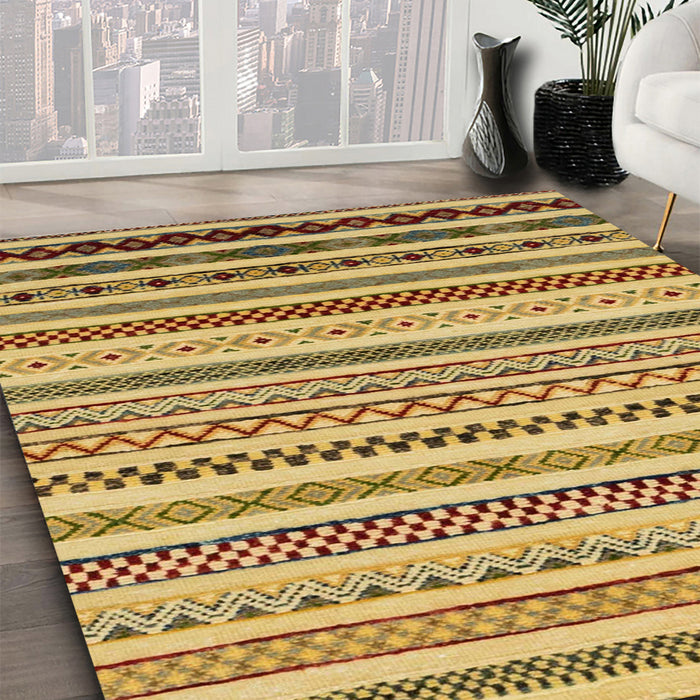 Abstract Light Brown Modern Rug in Family Room, abs2230